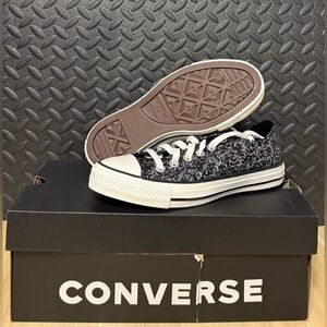 Converse CTAS Ox Black Sparkle Sneakers Low Top All Star Cushion Womens Size 6.5